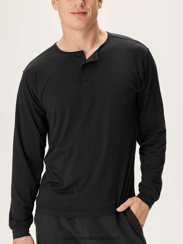 Clothing IE Outdoor Voices Men CloudKnit Henley Black HNT0ZV151